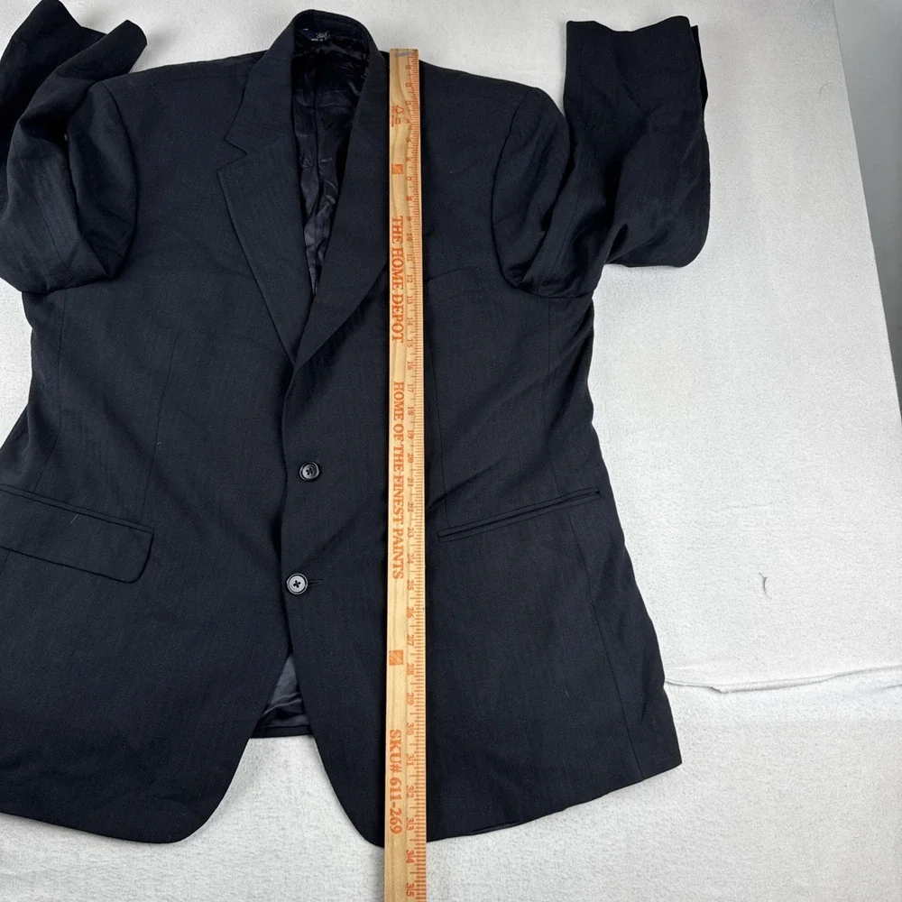 Brooks Brothers Stretch Mens Black Blazer Suit Jacket 46R Wool Blend Office